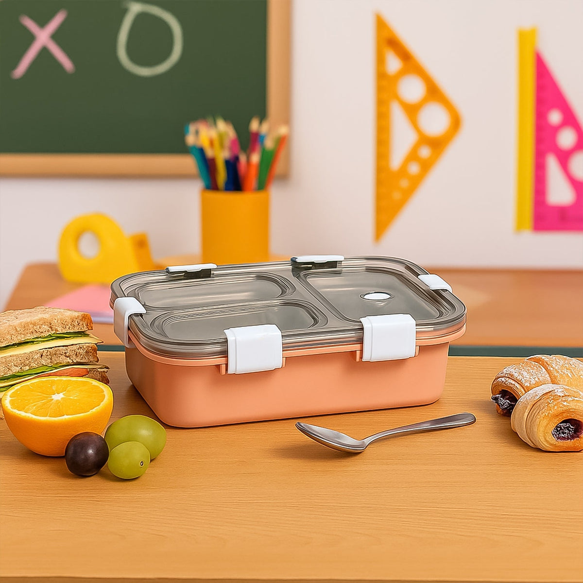 3-Compartment Lunch Box - (1 Pc)
