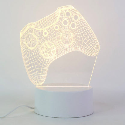 3D Illusion LED Night Lamp with Gaming Controller Design