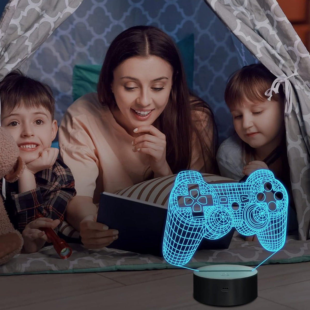 3D Acrylic LED Night Lamp – Game Controller Shape Decorative Light for Gamers (1 Pc)