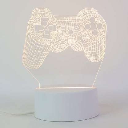 3D Acrylic LED Night Lamp – Game Controller Shape Decorative Light for Gamers (1 Pc)